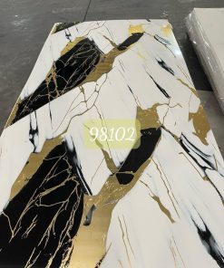 NHỰA PVC VÂN ĐÁ ĐEN VÀNG - 98102
