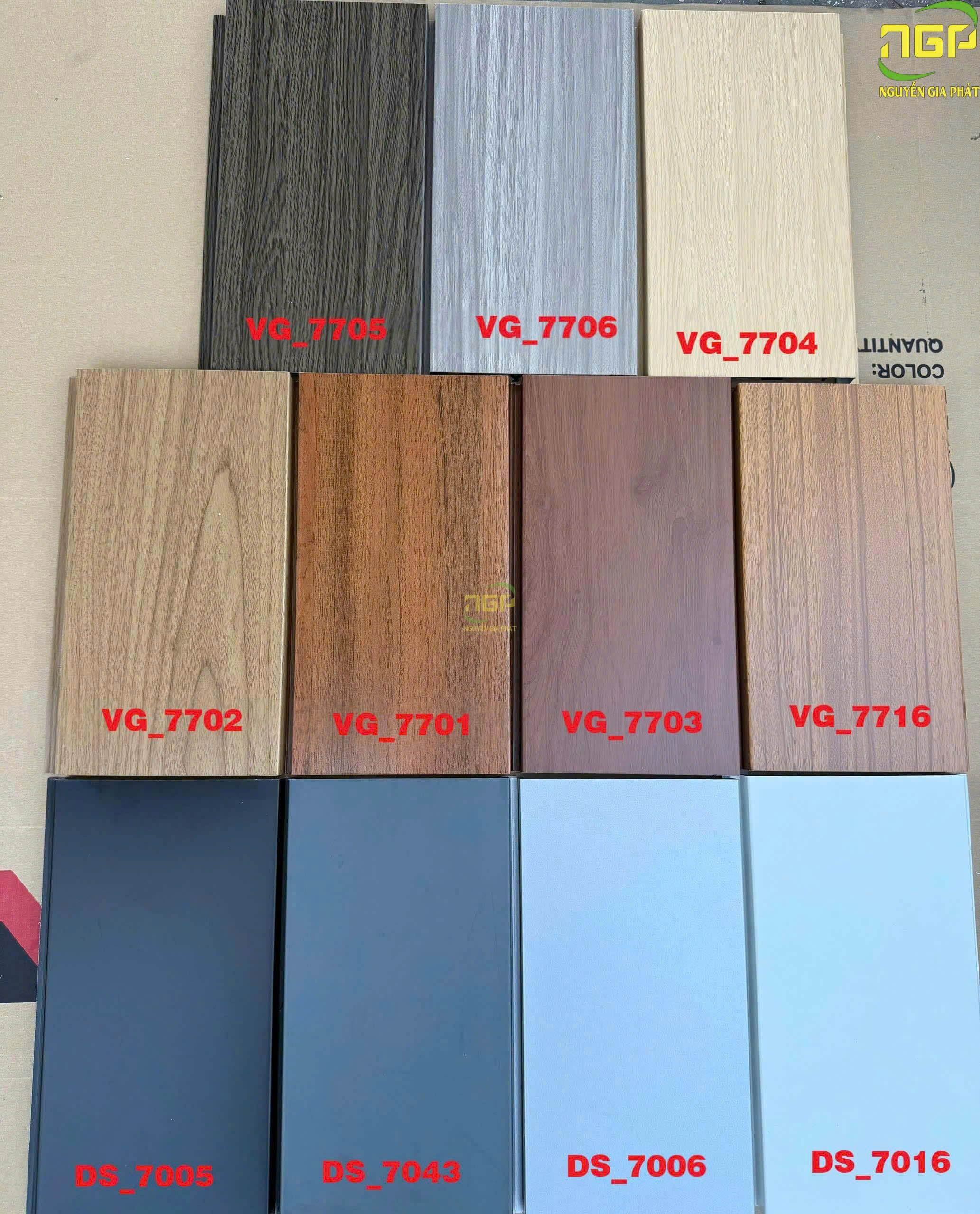 bảng màu trần nhôm vân gỗ